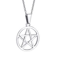 Stainless Steel Jewelry Necklace, 304 Stainless Steel, pentagram, polished, fashion jewelry & for man, original color Approx 24 Inch 