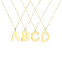 Stainless Steel Jewelry Necklace, 304 Stainless Steel, with 2 Inch extender chain, Alphabet Letter, Vacuum Ion Plating, fashion jewelry & letters are from A to Z & adjustable & for woman, golden Inch 