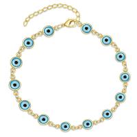 Evil Eye Jewelry Bracelet, Brass, with Lampwork, with 5cm extender chain, plated, fashion jewelry & adjustable & for woman 8mm cm 