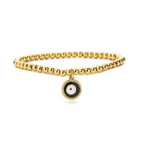 Evil Eye Jewelry Bracelet, Brass, real gold plated, for woman & enamel 