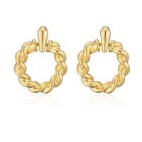 Brass Drop Earring, real gold plated & for woman, gold 