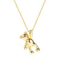 Brass Jewelry Necklace, Bear, gold color plated, fashion jewelry & for woman, gold cm 