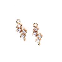 Cubic Zirconia Micro Pave Brass Connector, KC gold color plated, micro pave cubic zirconia 