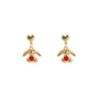 Zinc Alloy Rhinestone Drop Earring, gold color plated, fashion jewelry & for woman & with rhinestone 