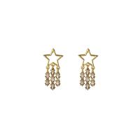 Zinc Alloy Rhinestone Drop Earring, gold color plated, fashion jewelry & for woman & with rhinestone, Crystal Gold 