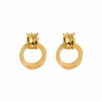 Resin Zinc Alloy Earring, with Resin, real gold plated, fashion jewelry & for woman, golden 