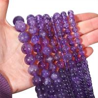 Natürliche Amethyst Perlen, rund, plattiert, DIY & verschiedene Größen vorhanden, violett, Länge:38 cm, verkauft von Strang