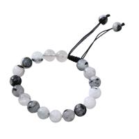 Black Rutilated Quartz Bracelet, with Knot Cord, handmade, fashion jewelry & for woman cm 