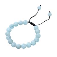 Aquamarine Bracelet, with Knot Cord, handmade, fashion jewelry & for woman cm 