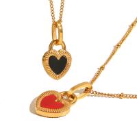 Stainless Steel Jewelry Necklace, 304 Stainless Steel, with 5cm extender chain, Heart, Vacuum Ion Plating, fashion jewelry & for woman 