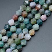 Natural Indian Agate Beads, Round, Star Cut Faceted & DIY mixed colors Approx 37-39 cm 