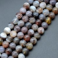 Natürliche Streifen Achat Perlen, rund, DIY & verschiedene Größen vorhanden, gemischte Farben, Länge:ca. 37-39 cm, verkauft von Strang