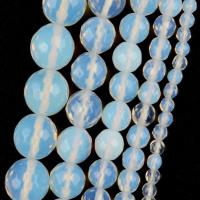Perles d'opale de mer, Pierre de lune artificielle, Rond, DIY & normes différentes pour le choix & facettes, blanc Environ 37-39 cm, Vendu par brin