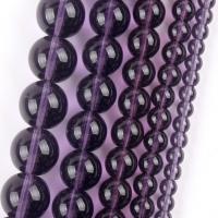 Позолоченные стеклянные бусы, Стеклянные бусины, Круглая, DIY & разный размер для выбора, фиолетовый, длина:Приблизительно 37-39 см, продается Strand