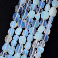 Perles d'opale de mer, Pierre de lune artificielle, Irrégulière, DIY, blanc, 8-10mm Environ 37-39 cm, Vendu par brin