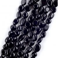 Schwarzer Stein Perle, Unregelmäßige, DIY, schwarz, 8-10mm, Länge:ca. 37-39 cm, verkauft von Strang