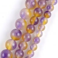 Natürliche Ametrin Perlen, rund, DIY & verschiedene Größen vorhanden, gemischte Farben, Länge:ca. 37-39 cm, verkauft von Strang