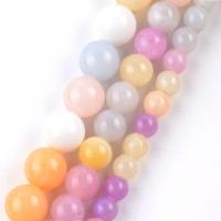 Pale Brown Jade Beads, Round, DIY mixed colors Approx 37-39 cm 
