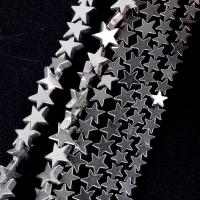 Hematite Beads, Star, plated, DIY silver color Approx 37-39 cm 