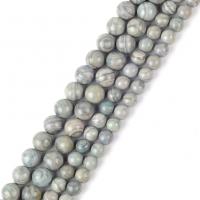 Silber Folie Jaspis , Edelstein, rund, DIY & verschiedene Größen vorhanden, Silberfarbe, Länge:ca. 37-39 cm, verkauft von Strang