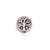 Zinc Alloy Jewelry Beads, Flat Round, silver color plated, tree of life design & DIY Approx 