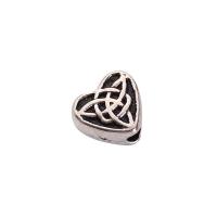 Zinc Alloy Heart Beads, silver color plated, DIY Approx 