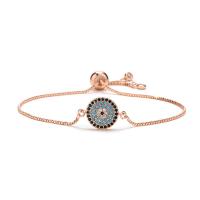 Evil Eye Jewelry Bracelet, Brass, plated, adjustable & micro pave cubic zirconia & for woman cm 