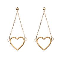 Stainless Steel Drop Earring, 304 Stainless Steel, Heart, Vacuum Ion Plating, fashion jewelry & for woman 35*70mm,90mm 