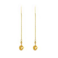 Brass Thread Through Earrings, Moon and Star, gold color plated, fashion jewelry & for woman, golden mm 