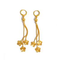 Fashion Fringe Earrings, Brass, Plum Blossom, gold color plated, fashion jewelry & for woman, golden 
