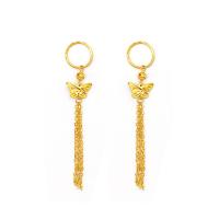 Fashion Fringe Earrings, Brass, Butterfly, gold color plated, fashion jewelry & for woman, golden 