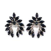 Zinc Alloy Rhinestone Stud Earring, gold color plated, fashion jewelry & for woman & with rhinestone 