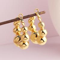 Brass Hoop Earring, real gold plated, fashion jewelry & for woman, gold, 37mm 