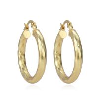 Brass Hoop Earring, real gold plated & for woman, gold 