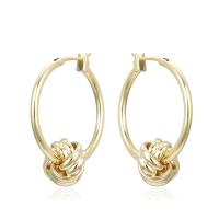 Brass Hoop Earring, plated & for woman 25mm 