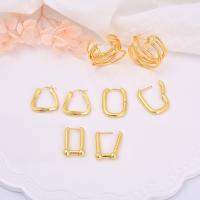 Brass Huggie Hoop Earring, real gold plated & for woman, gold 