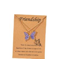 Enamel Zinc Alloy Necklace, with 1.97inch extender chain, Butterfly, gold color plated, 2 pieces & Unisex Approx 15.7 Inch 