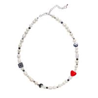 Collar de perlas de plástico, Perlas plásticas, con Cristal de murano, con 2.75inch extender cadena, Joyería & unisexo, longitud:aproximado 13 Inch, Vendido por UD