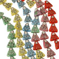 Kunstdruck Porzellan Perlen, Dreieck, DIY, keine, 17x15x7mm, 100PCs/Tasche, verkauft von Tasche