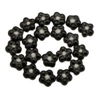 Blume Porzellan Perlen, DIY, schwarz, 17x16x7mm, 100PCs/Tasche, verkauft von Tasche