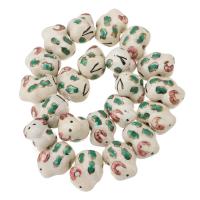 Kunstdruck Porzellan Perlen, Unregelmäßige, DIY, weiß, 15x19x13mm, 100PCs/Tasche, verkauft von Tasche