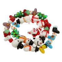 Christmas Lampwork Beads, random style & Christmas Design & DIY & mixed, Random Color Approx 16 Inch 