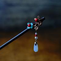 Hair Stick, Wood, with Lampwork & Zinc Alloy, vintage & for woman 180mm 