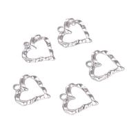 Zinc Alloy Heart Pendants, platinum color plated, DIY & hollow Approx 2.3mm 