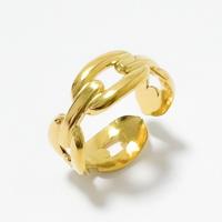 Titanium Steel Finger Ring, fashion jewelry & Unisex golden 