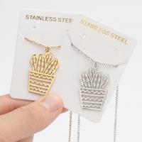 Stainless Steel Jewelry Necklace, 304 Stainless Steel, Opuntia Stricta, Vacuum Ion Plating, fashion jewelry & for woman 