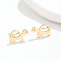 Stainless Steel Stud Earring, 304 Stainless Steel, Turtle, Vacuum Ion Plating, fashion jewelry & for woman 