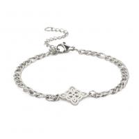 Stainless Steel Charm Bracelet, 304 Stainless Steel, with 5 extender chain, plated, fashion jewelry & Unisex & double-hole cm 