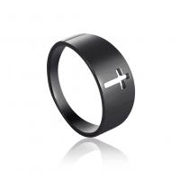 Stainless Steel Finger Ring, 304 Stainless Steel, Cross, plated, fashion jewelry & Unisex & hollow 2.4mmu30011mmu 