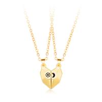 Couple Zinc Alloy Necklace, with 5 extender chain, Heart, plated, 2 pieces & fashion jewelry & Unisex & with magnetic cm 